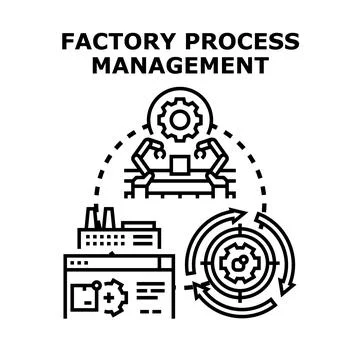 Factory process management concept vector illustration Stock Illustration