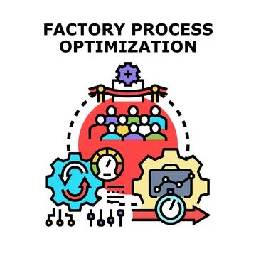 Factory process optimization concept illustration for industrial efficiency Illustrazione stock