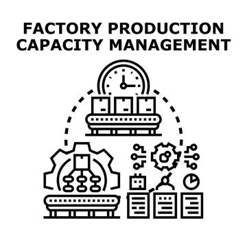 Factory production capacity management planning and optimization 스톡 일러스트