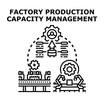 Factory production capacity management vector illustration Stock Illustration