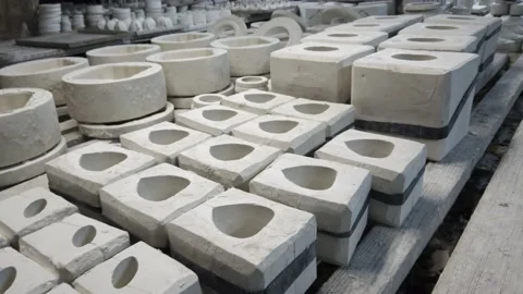 Factory for the production of ceramic products. The process of making ceramic Video stock 157823123
