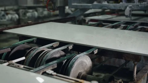 Factory for the production of ceramic tiles and porcelain tiles. Automatic Stock Footage 205598032