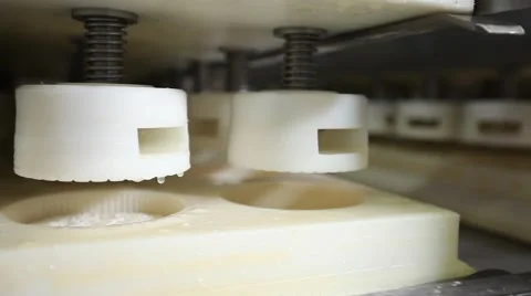 Factory production of cheese press Stock Footage 49071496