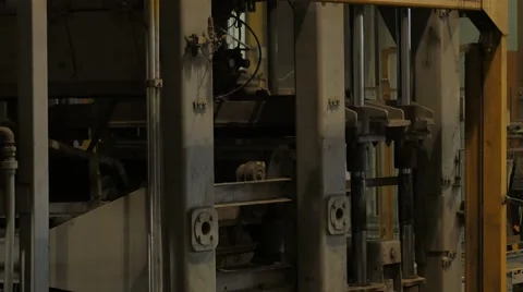Factory for the production of concrete blocks and paving stones Stock Footage