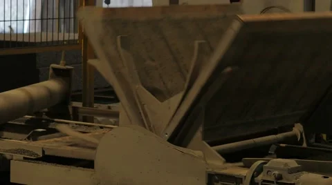 Factory for the production of concrete blocks and paving stones Stock Footage