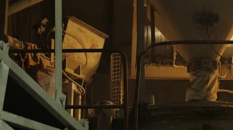 Factory for the production of concrete blocks and paving stones Stock Footage