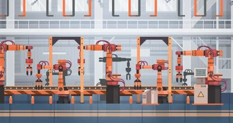Factory Production Conveyor Automatic Assembly Line Machinery Industrial 库存插图