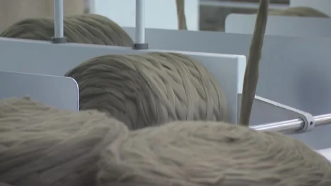 Factory for the production of fabrics and threads for sewing. Stock Footage 170359872