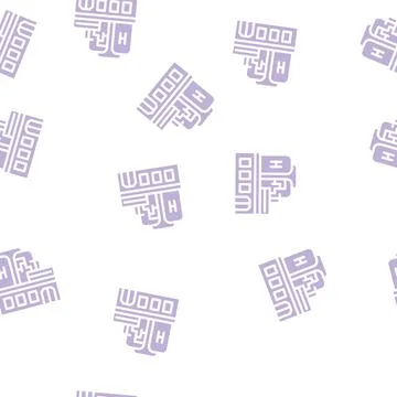 Factory production hydrogen glyph vector seamless pattern イラスト素材