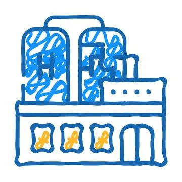 Factory production hydrogen icon doodle illustration Stock Illustration