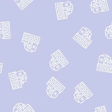Factory production hydrogen line vector seamless pattern Stock Illustration