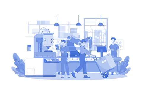 Factory Production Illustration concept on white background Stock Illustration
