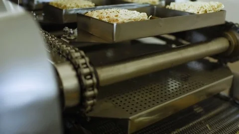 Factory for the production of instant noodles Stock Footage 84788089