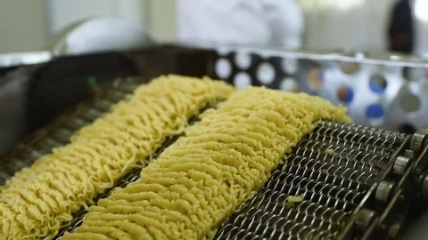 Factory for the production of instant noodles Stock Footage 84788227