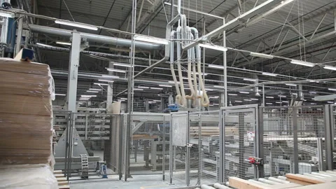 The factory for the production of laminate. Stock Footage 87389284