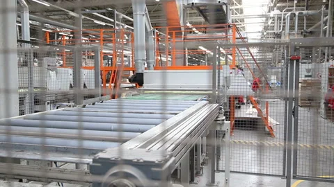 The factory for the production of laminate. Video stock 87390958