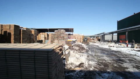 The factory for the production of laminate. 스톡 동영상 87392825