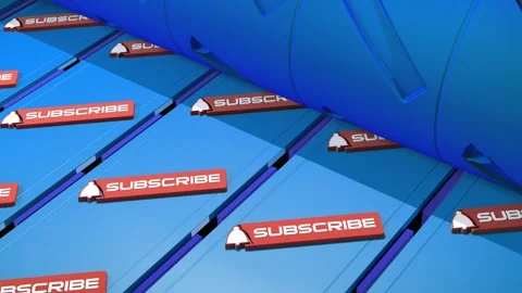 Factory production line dedicated to creating Subscribe buttons for social .. Stock Footage 264089674