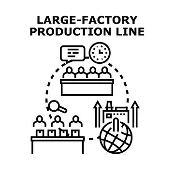 Factory production line optimization and global supply chain concept イラスト素材