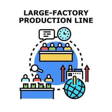 Factory production line optimization and global supply chain concept Stock Illustration