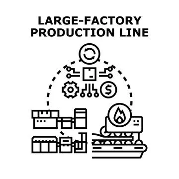 Factory production line process automating manufacturing industry illustratio 库存插图