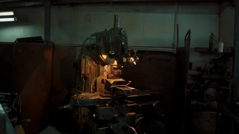 Factory production machine tools welding metal Stock Footage 129894013