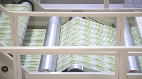 Factory for the production of paper, labels, packaging. Stock Footage 105343818