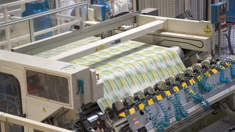 Factory for the production of paper, labels, packaging. Vidéo 105343849