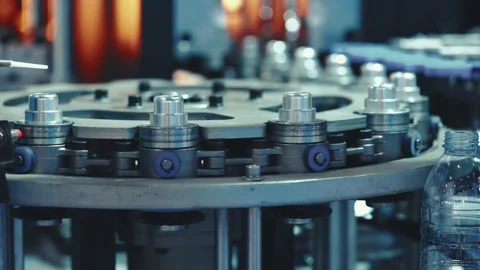 Factory for the Production of Plastic Bottles. Close-up. Equipment on the Stock Footage 249508289