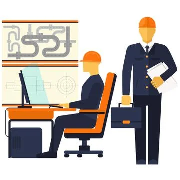Factory production process of manufacture Illustrazione stock