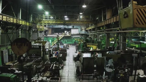 Factory production site, specialists doing job, factory workspace Video stock 149970345
