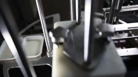 Factory production of soft cheese Stock Footage 49071599