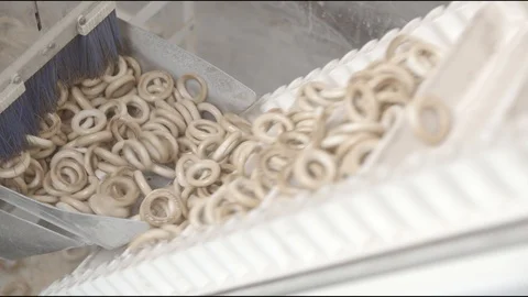 Factory for the production of sweets drying flour sugar Stock Footage 114420082