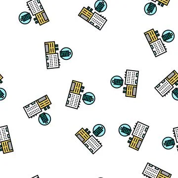 Factory production textile vector seamless pattern Stock Illustration