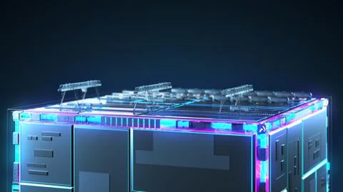 Factory for the production of wagons. Technology cube for providing information Иллюстрация