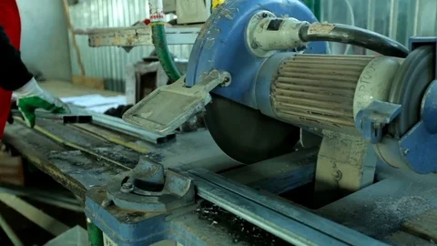 Factory for PVC windows and doors production. Workers in workshop. Stock Footage 83763631