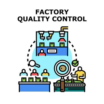 Factory quality control checking product manufacturing process Stock-Illustration