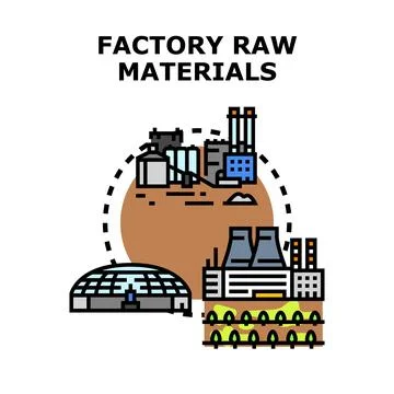 Factory raw materials processing and production facilities Stock Illustration