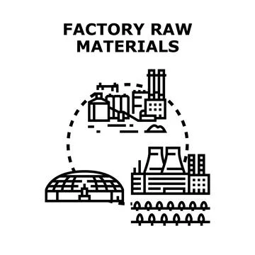 Factory raw materials processing and production facilities Stock Illustration