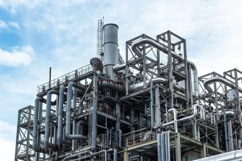 Factory of the refinery Stock Photos