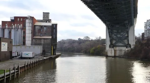 Factory on the river 스톡 동영상 57873242