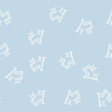 Factory robot transportation box on conveyor line seamless pattern 스톡 일러스트