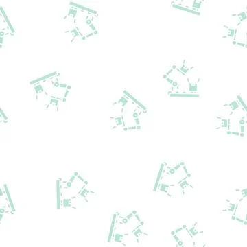 Factory robot transportation box on conveyor glyph seamless pattern Stock Illustration
