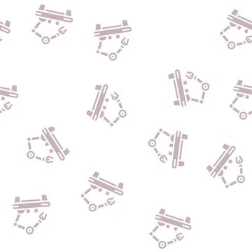 Factory robotic arm glyph vector seamless pattern Illustrazione stock