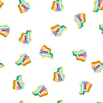 Factory robotic arm isometric icon seamless pattern Illustrazione stock