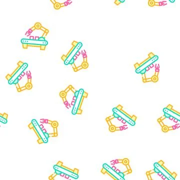 Factory robotic arm vector seamless pattern Stockillustratie