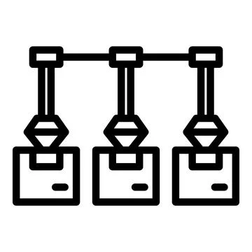 Factory robotic flow icon outline vector. Industry robot Stock Illustration