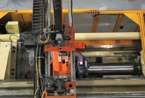 Factory Robotics Top View 3 Stock Footage 927106