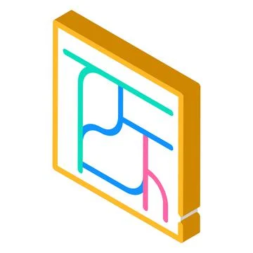 Factory route system isometric icon vector illustration Illustrazione stock