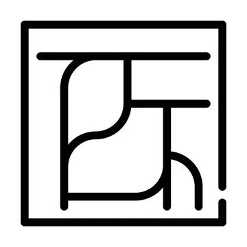 Factory route system line icon vector illustration Illustrazione stock